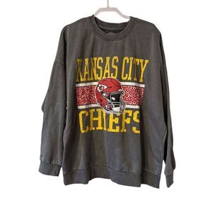Gameday Couture Women's 2XL Chiefs Gray Oversized Crewneck Pullover